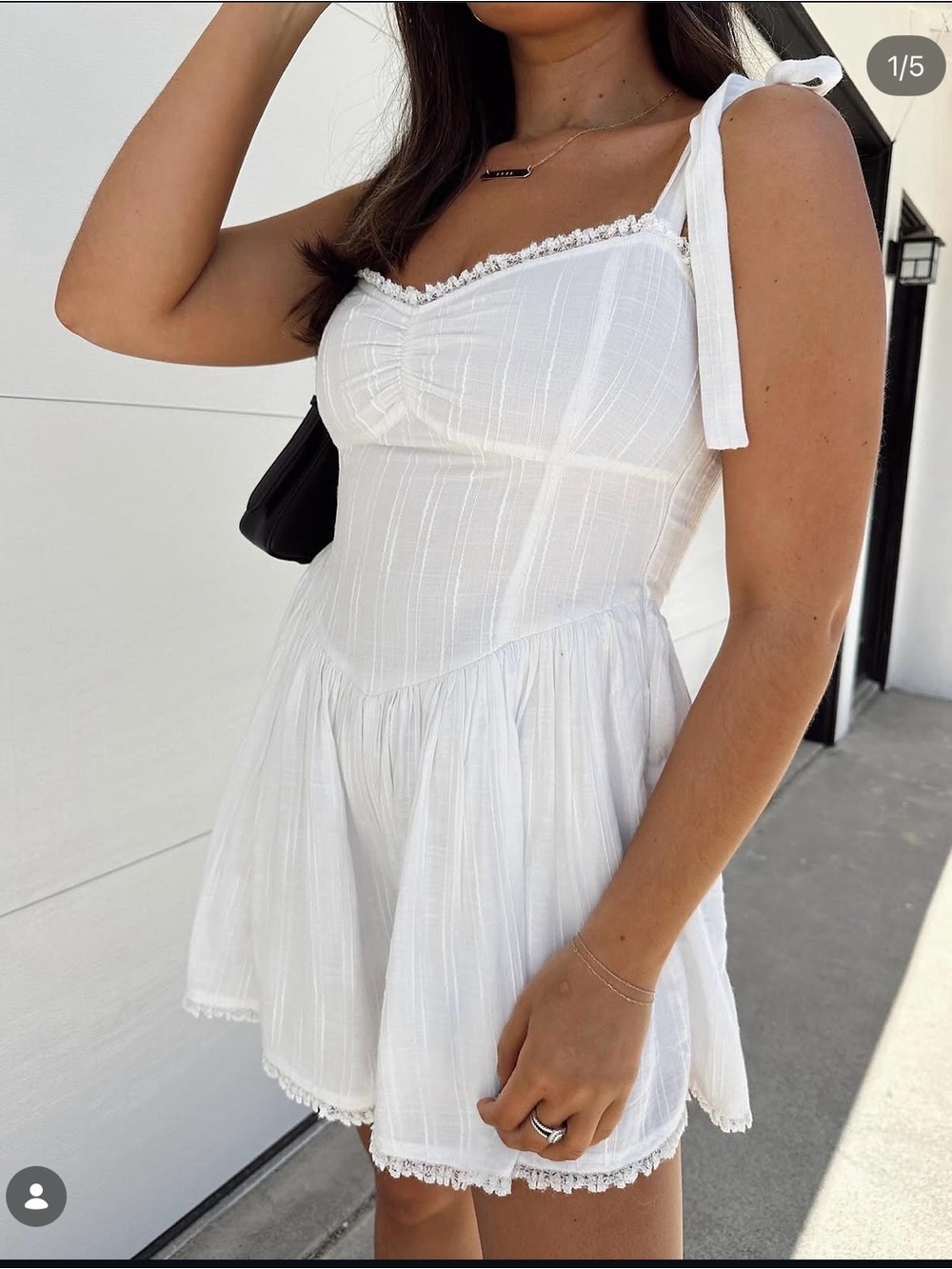 Show Me Your MuMu White Tie-Shoulder Romper